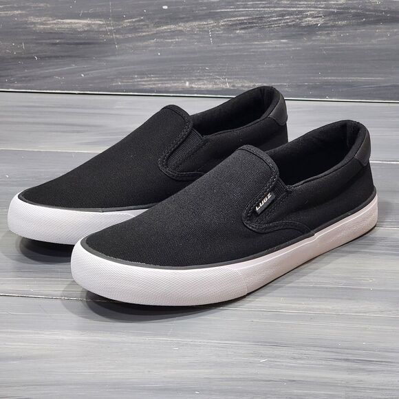 Lugz Clipper Oxford Sneakers Size 8 M Black Canvas Slip On - Picture 1 of 11